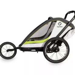 Hamax, Breeze Fahrradanhänger Für Kinder 2023 24 Hamax, Breeze Fahrradanhänger Für Kinder 2023 -Thule || Croozer || MOUNTAIN BUGGY Verkäufe ham400201 hamax breeze white green jogger side
